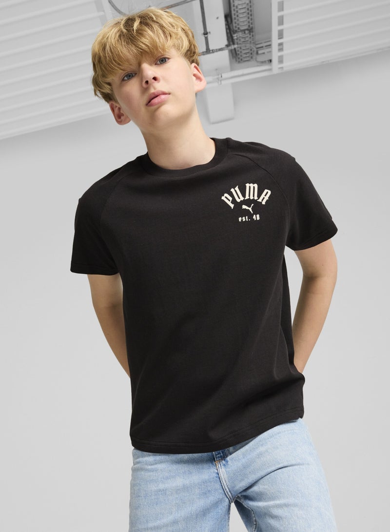 PUMA PLAY LOUD CLASSICS Kids Boys Black T-Shirt Youth - Image 1